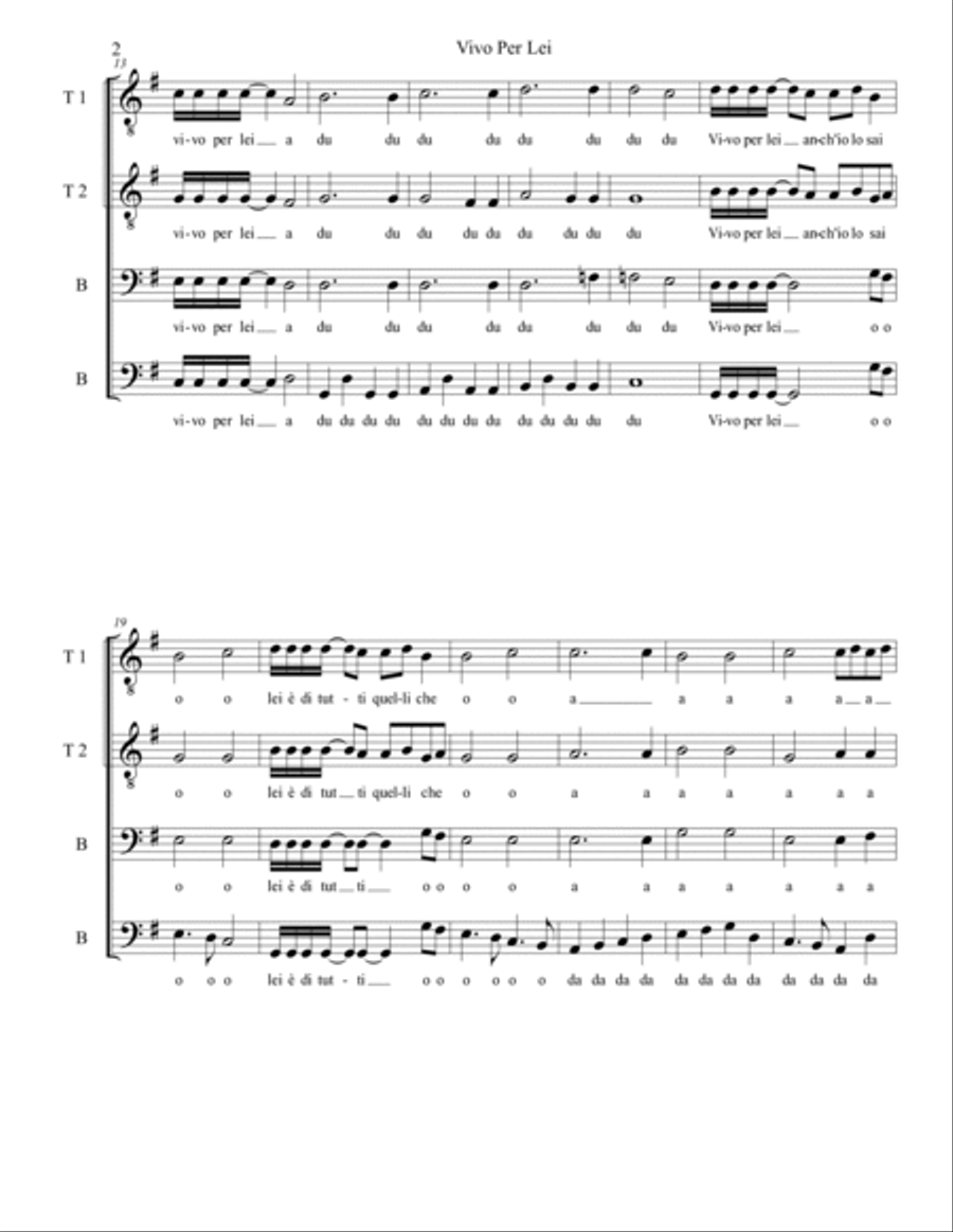 Vivo Per Lei Vivo Per Lei TTBB scores gallery preview page 2