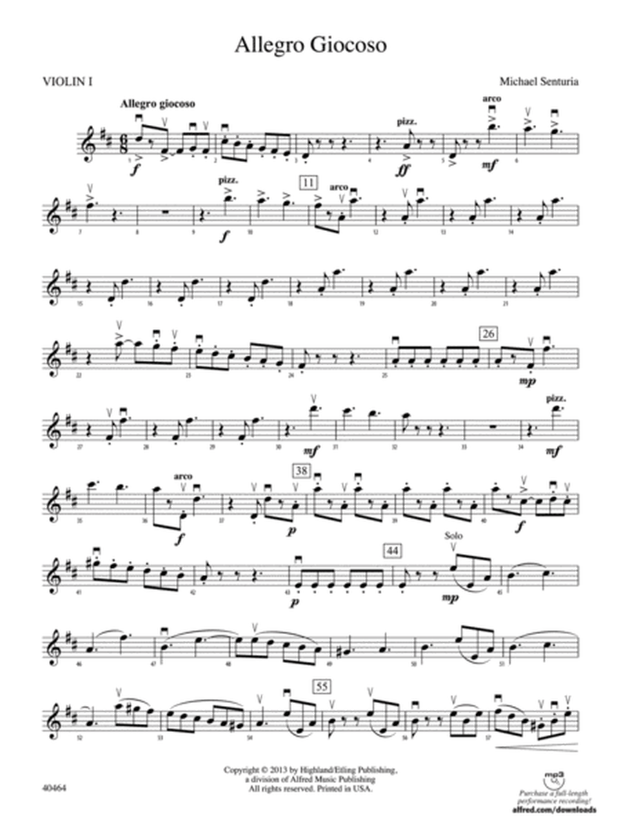 Allegro Giocoso: 1st Violin