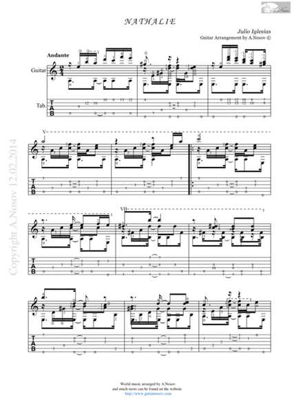 Nathalie (Sheet music for guitar) image number null