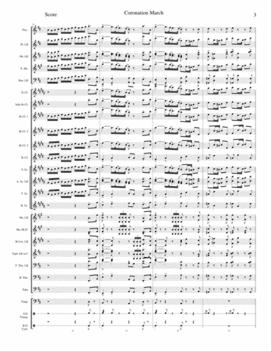 Coronation March Coronation March Concert Band scores gallery preview page 3