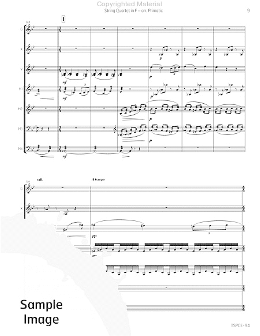 String Quartet in F Percussion Ensemble scores gallery preview page 12