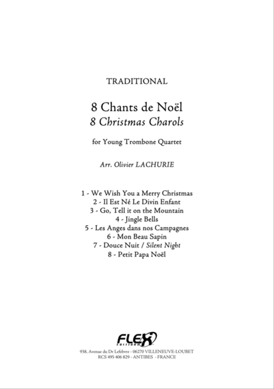8 Chants de Noel 8 Chants de Noel Trombone Quartet scores gallery preview page 1