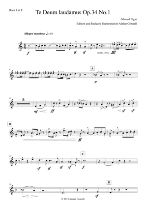 Elgar - Te Deum - Reduced Orchestration - Horn 1