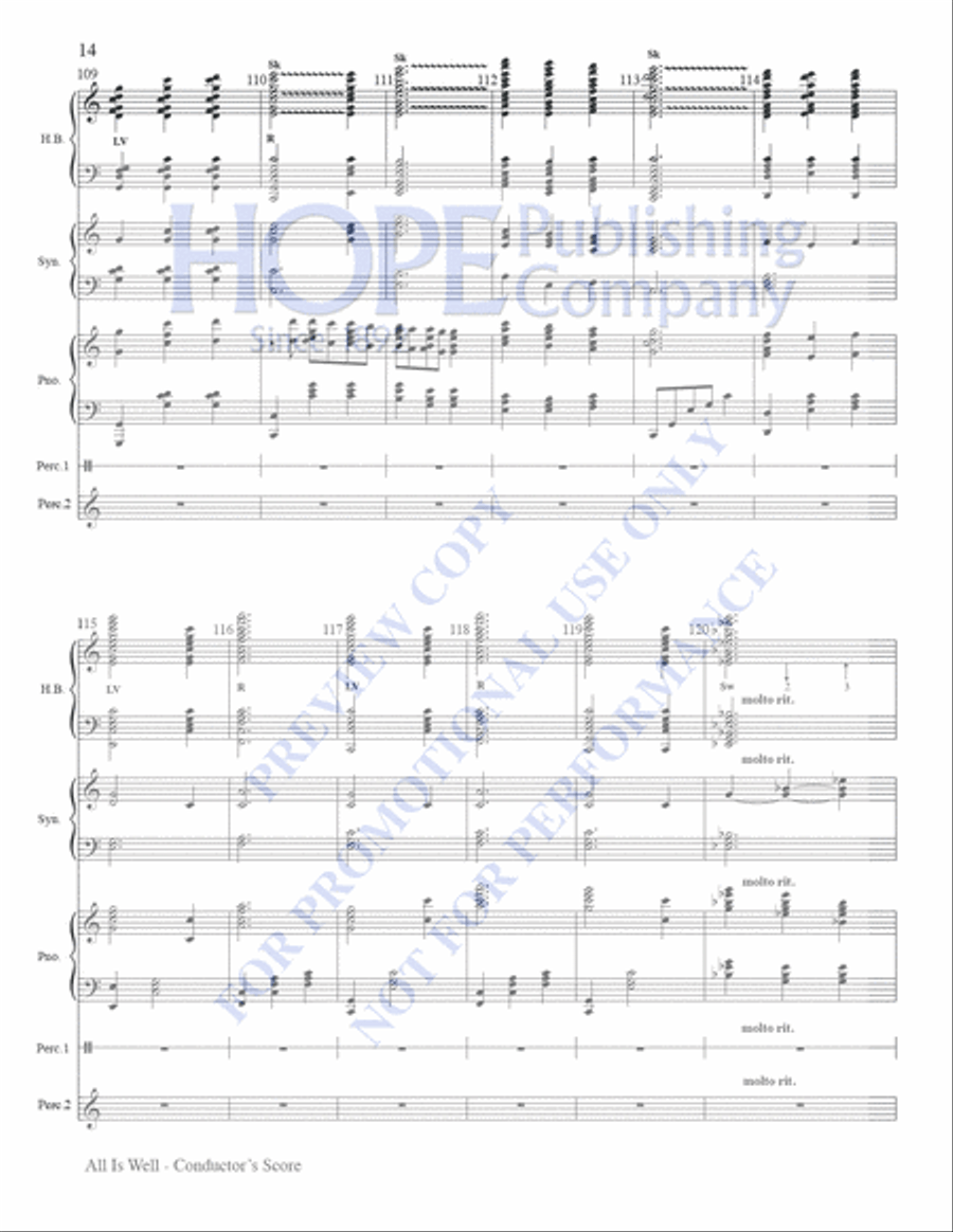 All Is Well Handbell Choir scores gallery preview page 14