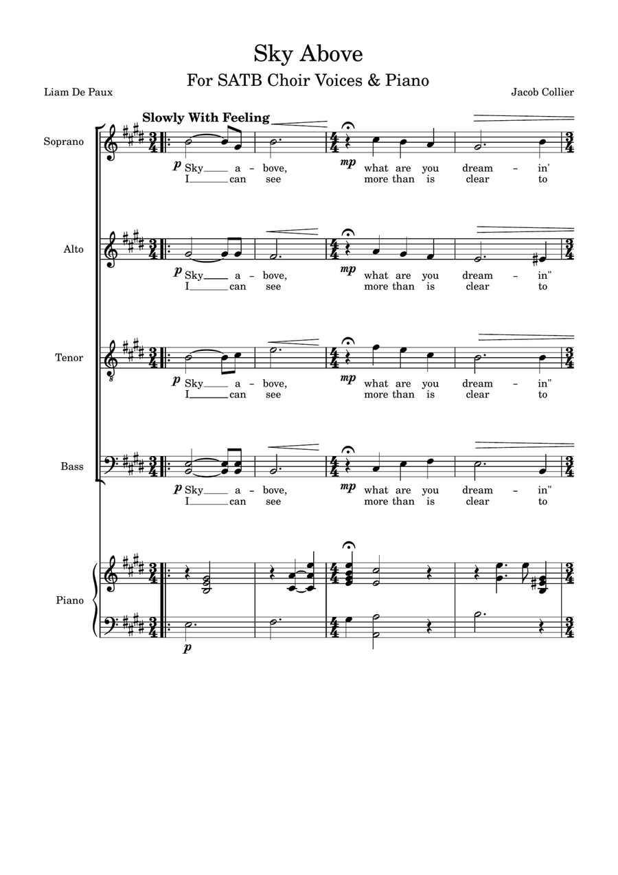 Sky Above 4-Part scores gallery preview page 1