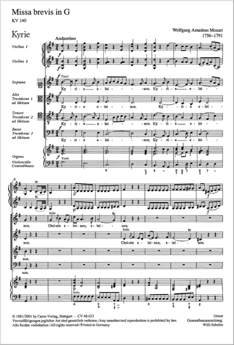 Missa brevis in G major Missa brevis in G major 4-Part scores gallery preview page 50