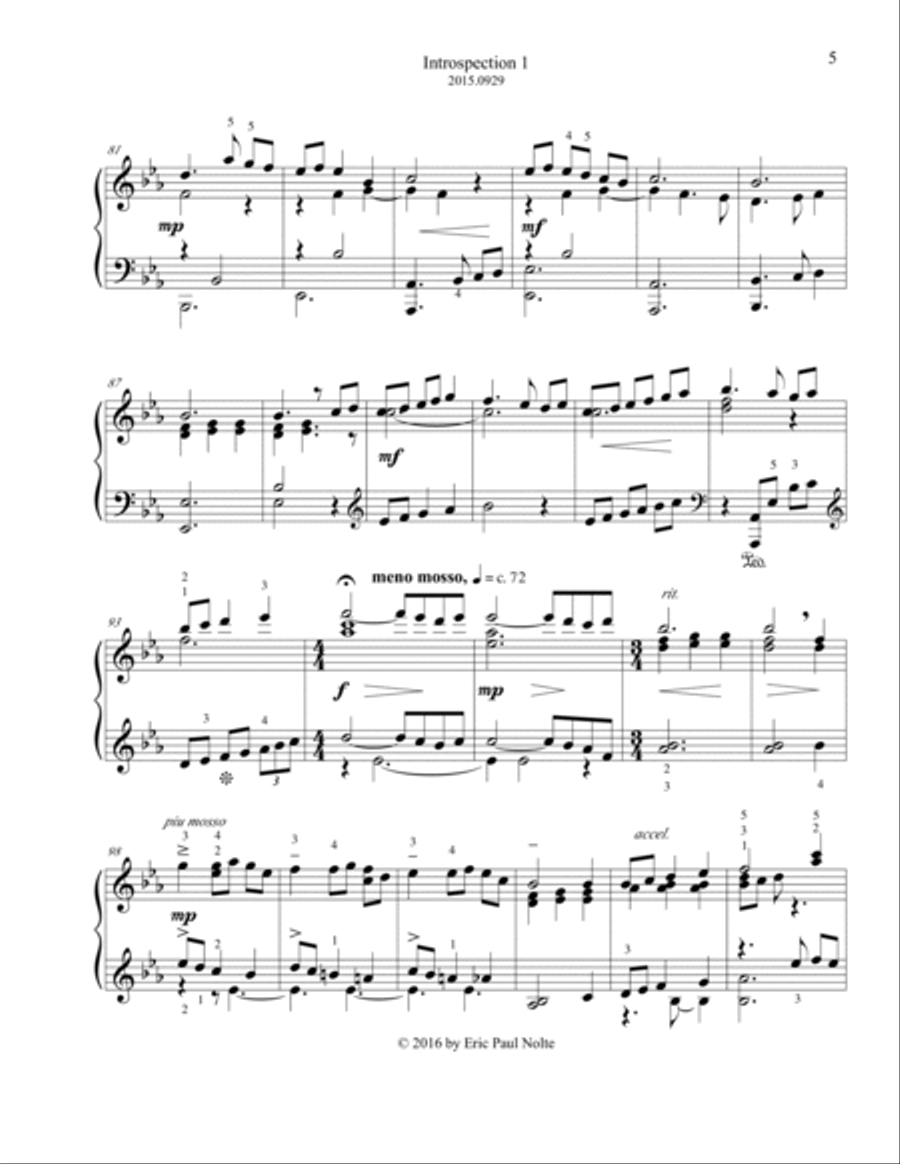 Introspection 1 Piano Solo scores gallery preview page 5