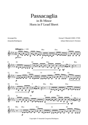 Passacaglia - Easy Horn in F Lead Sheet in Bbm Minor (Johan Halvorsen's Version)