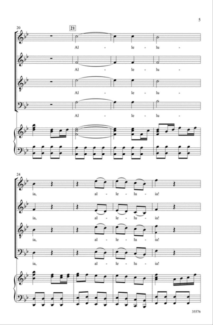Alleluia (from Regina Coeli, K. 108) 4-Part scores gallery preview page 4