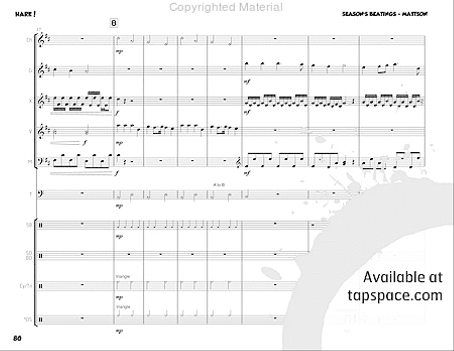 Season's Beatings Percussion Ensemble scores gallery preview page 96