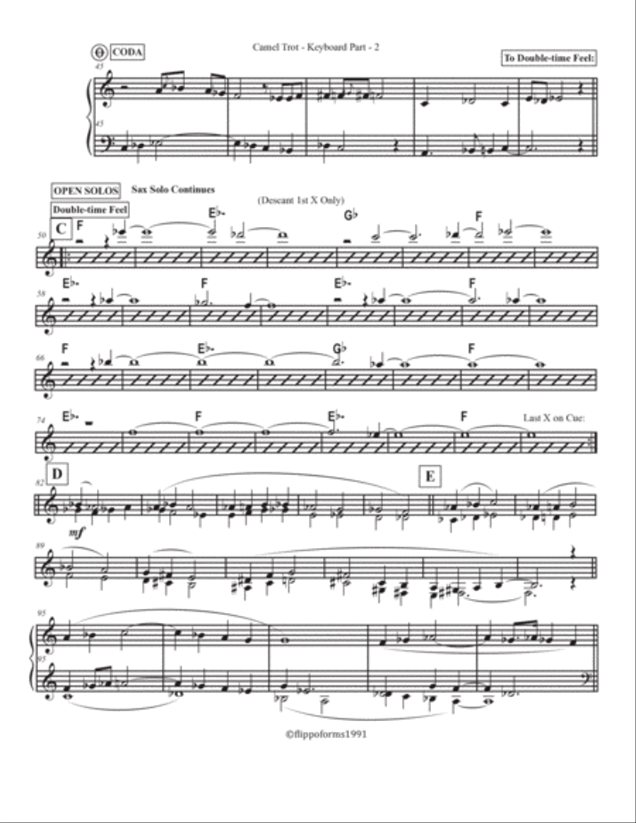 CAMEL TROT - The Globaljazz Series - Middle Eastern / Latin jazz fusion - Key, Bb, Bass Parts and Jazz Ensemble scores gallery preview page 3