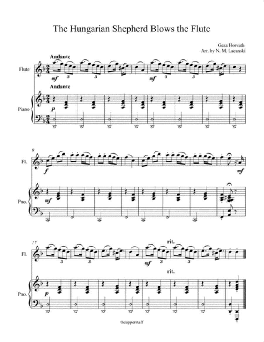 The Hungarian Shepherd Blows the Flute Flute Solo scores gallery preview page 1
