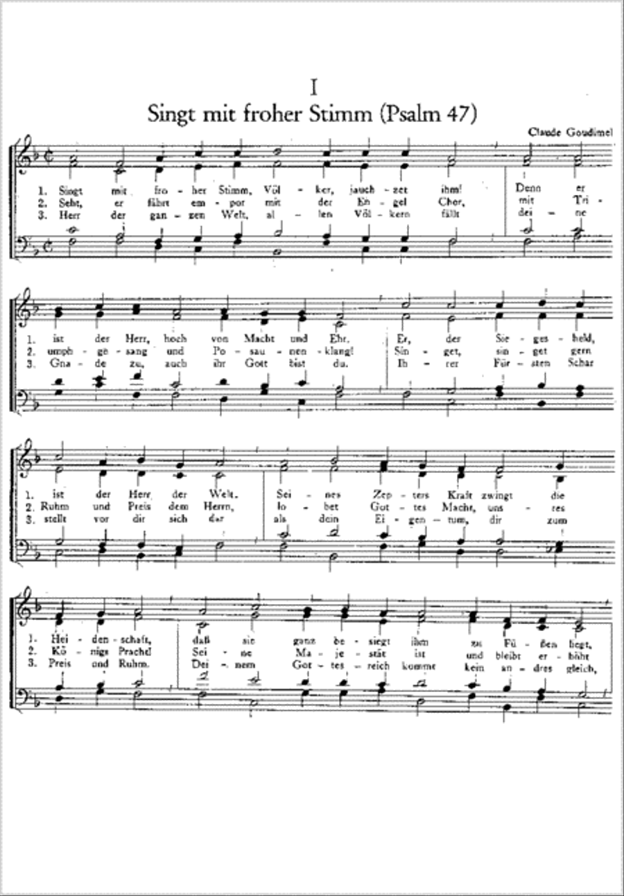 Sieben Chorsatze von Kurig, Goudimel und Schutz Choir scores gallery preview page 1