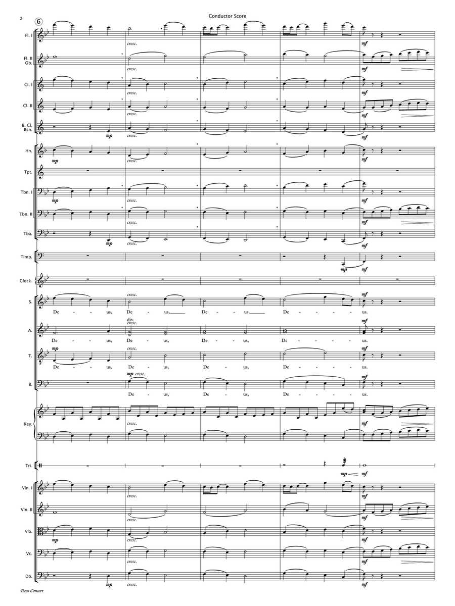 Deus Concert (SAB Choir & Orchestra) 3-Part scores gallery preview page 4