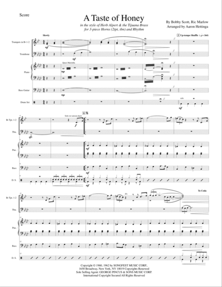 A Taste Of Honey Jazz Ensemble scores gallery preview page 3