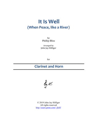 Book cover for It Is Well with My Soul for Clarinet and Horn