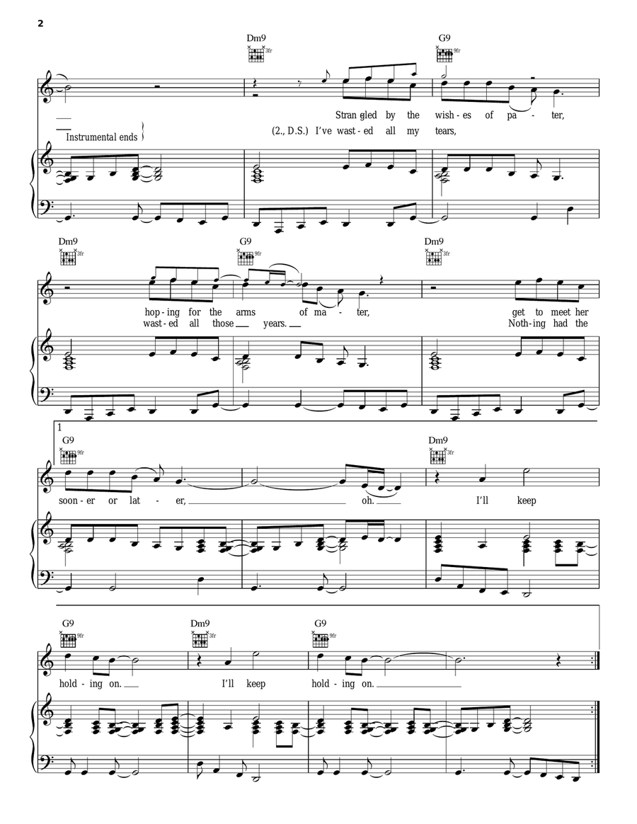 Holding Back The Years Piano, Vocal, Guitar scores gallery preview page 2