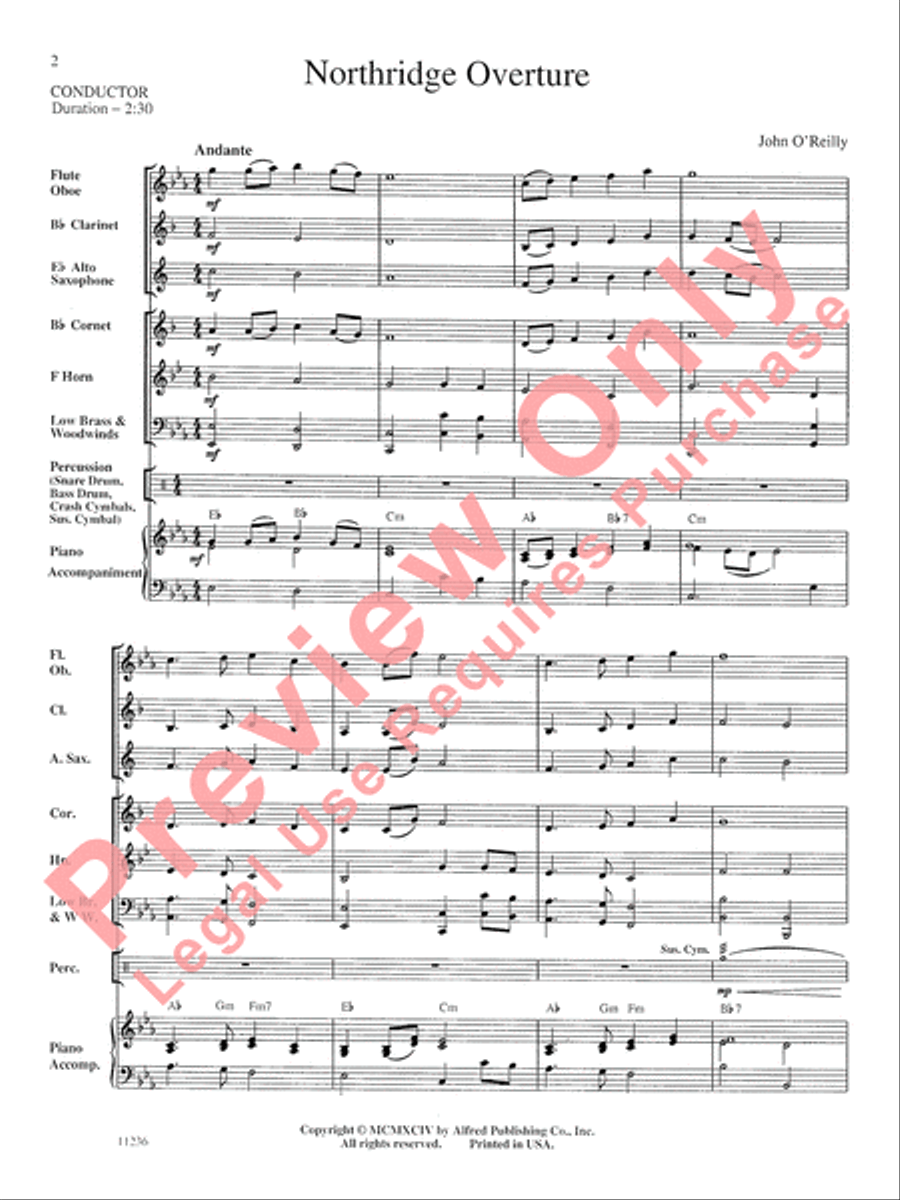Northridge Overture Concert Band scores gallery preview page 3