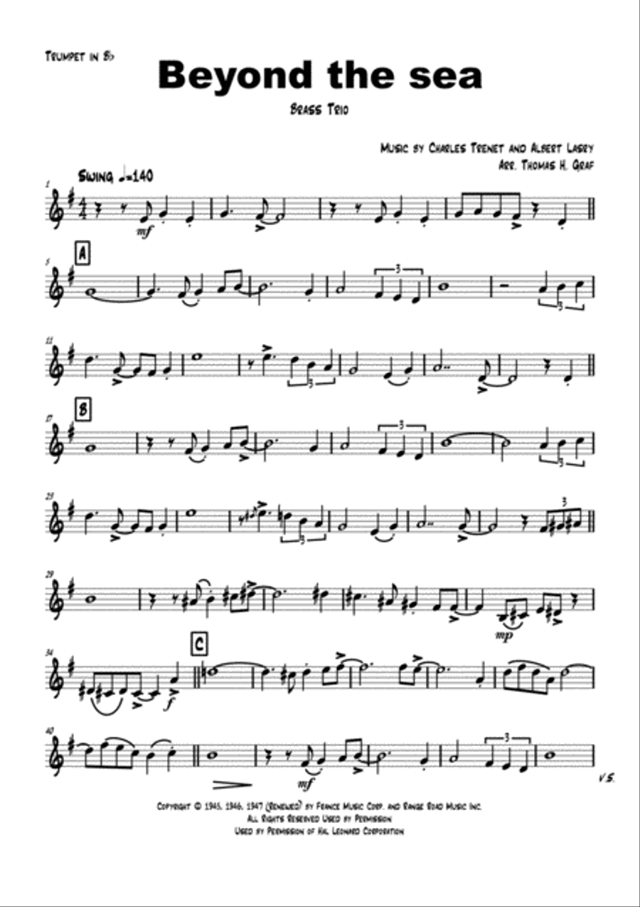 Beyond The Sea Euphonium scores gallery preview page 4