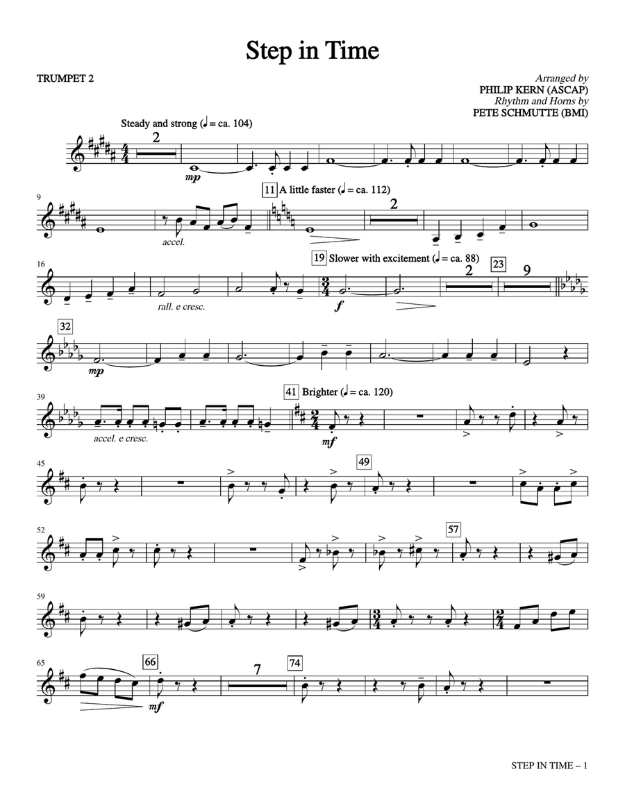 Step In Time - Bb Trumpet 2 Choir scores gallery preview page 1