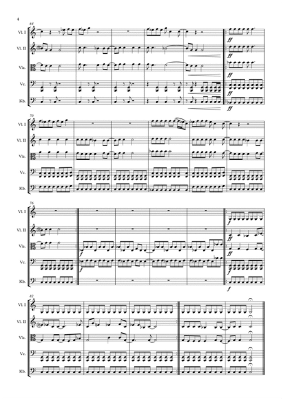 Gimme All Your Lovin' String Quintet scores gallery preview page 4