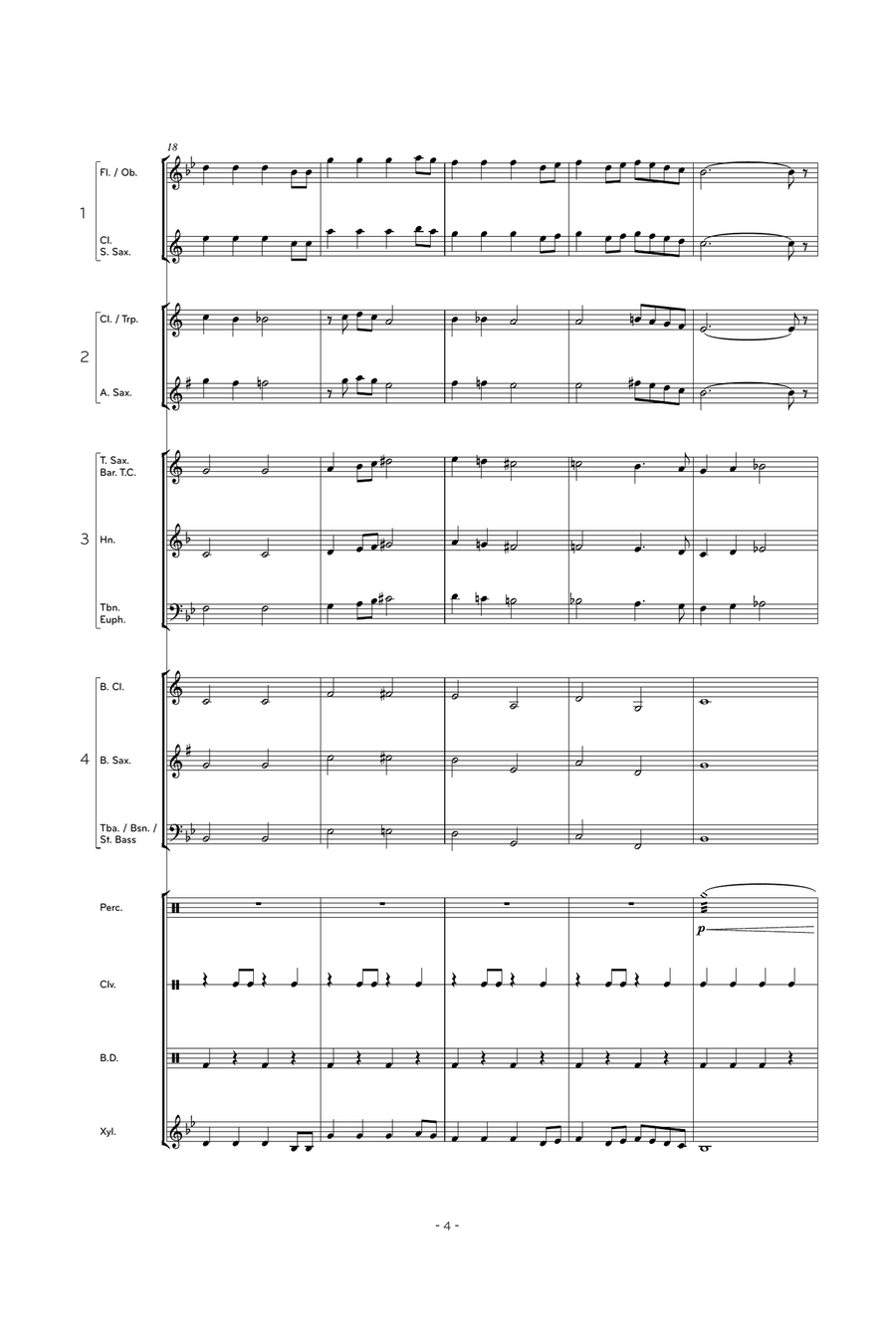 Atirei o Pau no Gato - Score Only Concert Band scores gallery preview page 6
