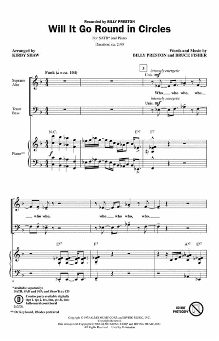 Will It Go Round in Circles Show Choir scores gallery preview page 2