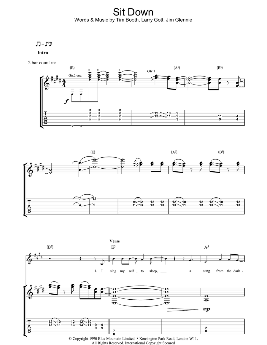 Sit Down Acoustic Guitar scores gallery preview page 1