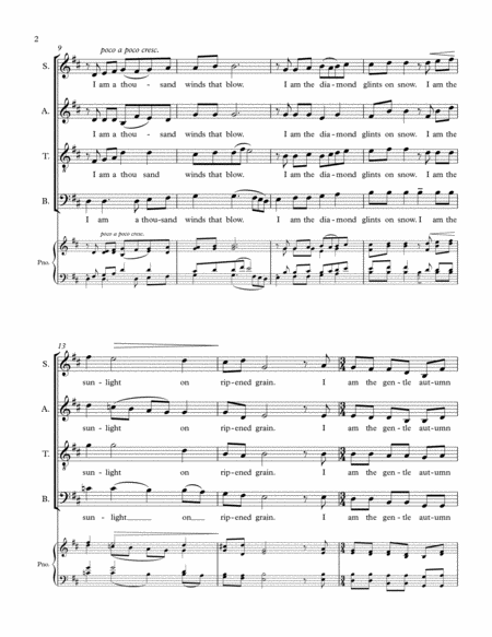 Do not stand at my grave and weep - SATB with optional divisi