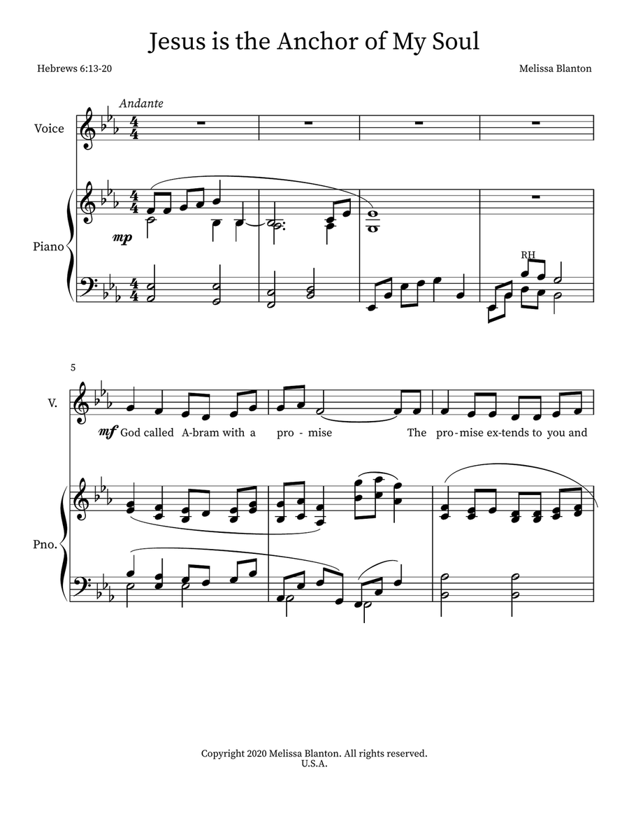 Jesus is the Anchor of My Soul Voice scores gallery preview page 1