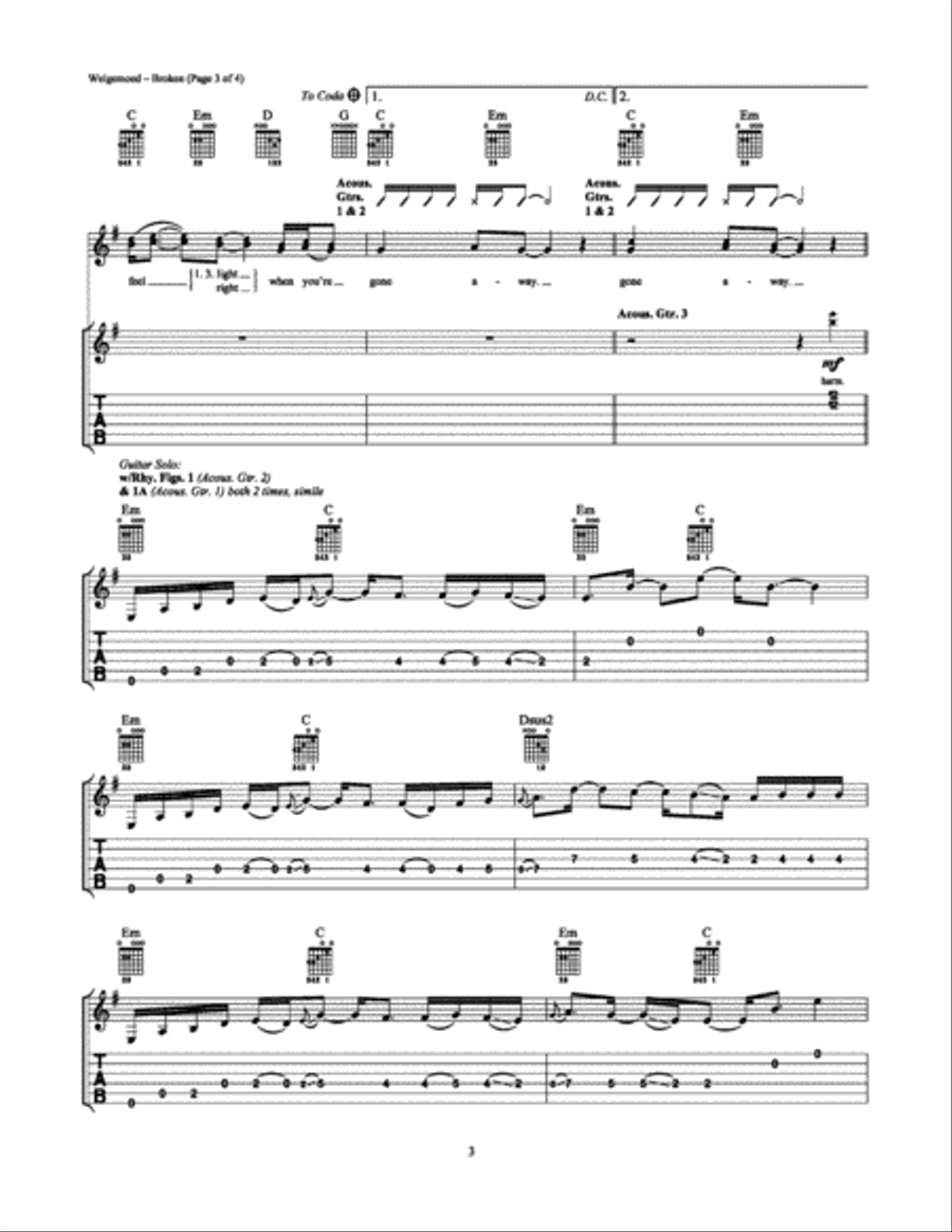 Broken Electric Guitar scores gallery preview page 3