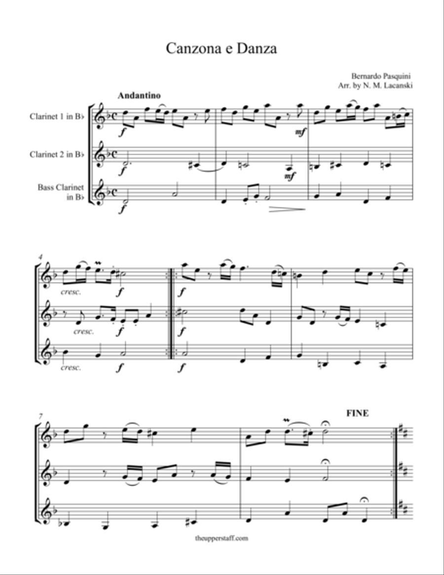 Canzona e danza Canzona e danza Clarinet Solo scores gallery preview page 1