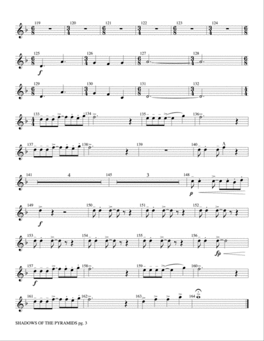 Shadows of the Pyramids: 2nd B-flat Trumpet Concert Band scores gallery preview page 3