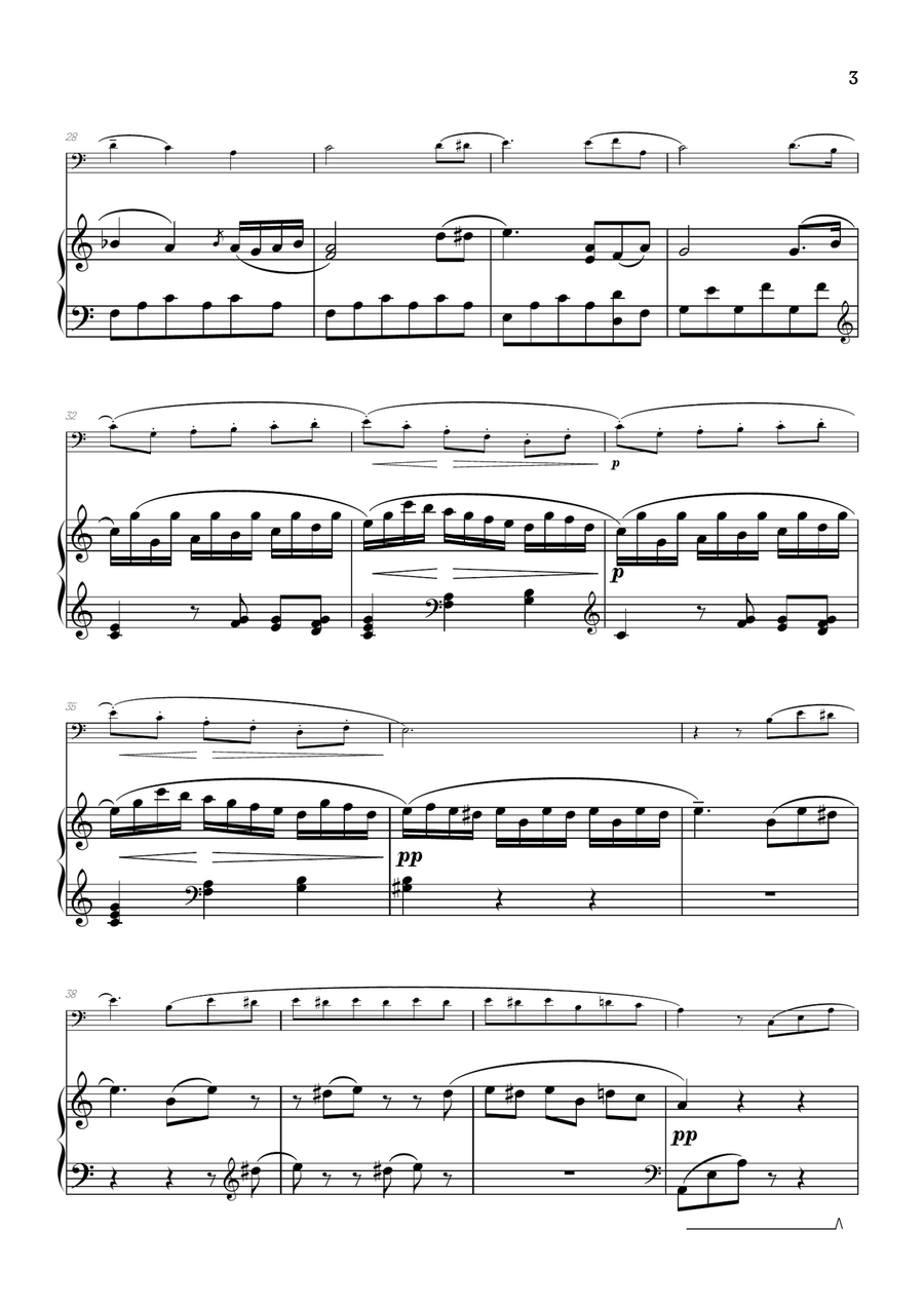 Beethoven • Für Elise / Pour Elise • bassoon & piano sheet music Bassoon Solo scores gallery preview page 3