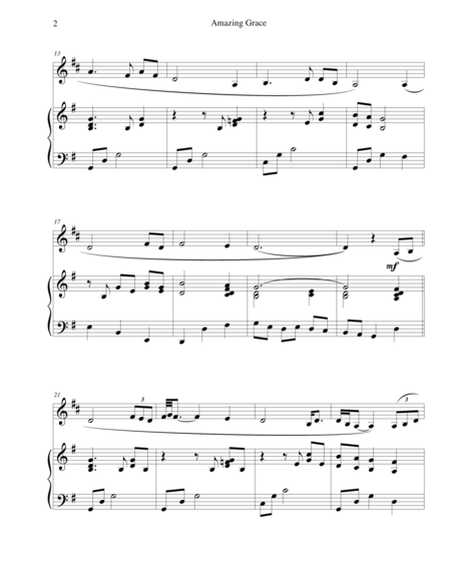 Amazing Grace - for French horn and piano image number null