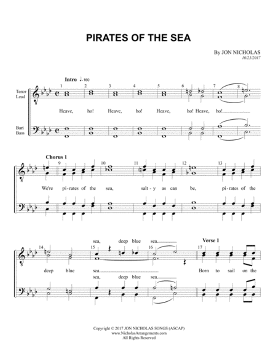 Pirates Of The Sea TTBB scores gallery preview page 1