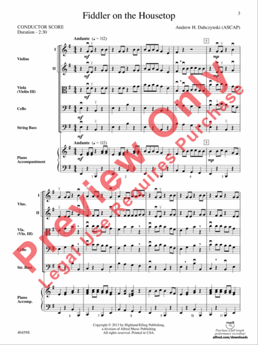 Fiddler on the Housetop Fiddler on the Housetop String Orchestra scores gallery preview page 4