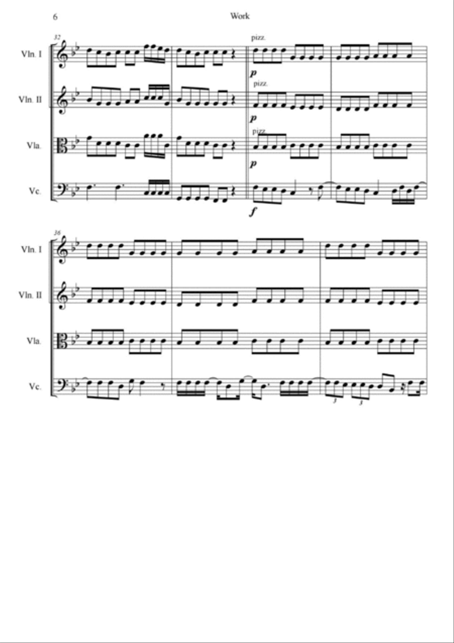Work String Quartet scores gallery preview page 6