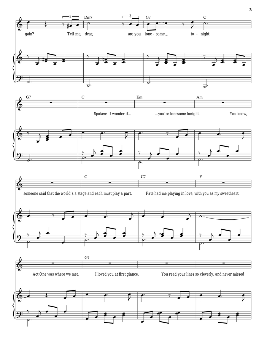 Are You Lonesome Tonight? Voice scores gallery preview page 3