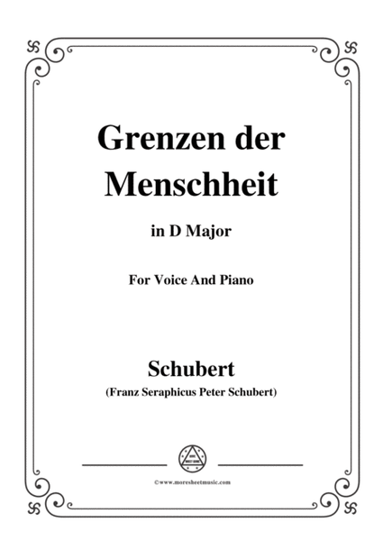 Schubert-Grenzen der Menschheit,in D Major,for Voice&Piano image number null