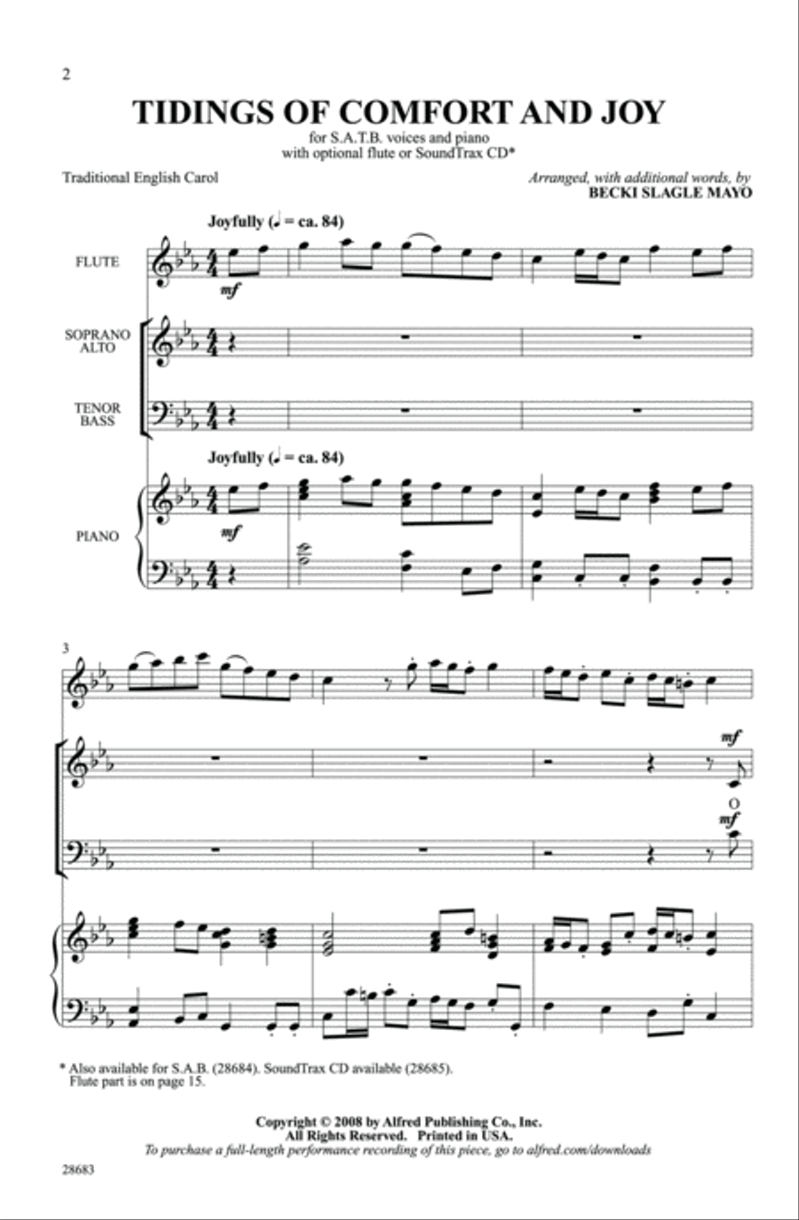 Tidings of Comfort and Joy 4-Part scores gallery preview page 2