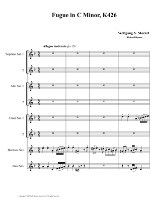 Fugue K426 by Wolfgang A. Mozart (Saxophone Octet)