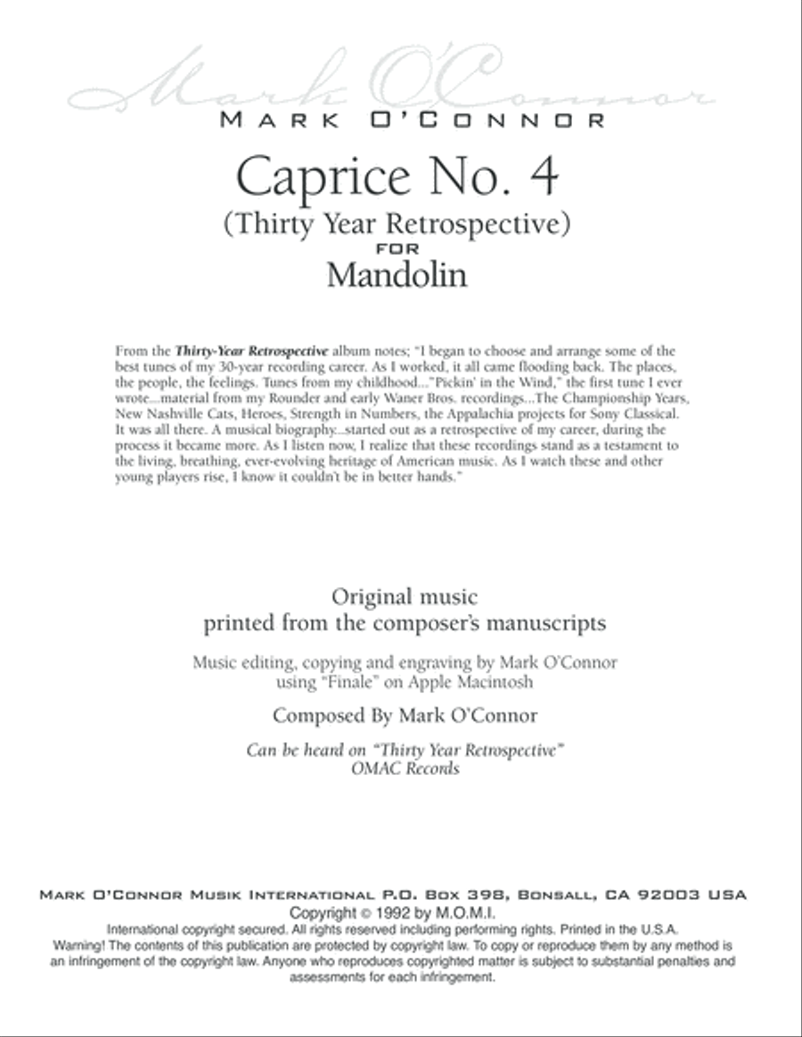 Caprice No. 4 for Mandolin (mandolin solo) Mandolin scores gallery preview page 2