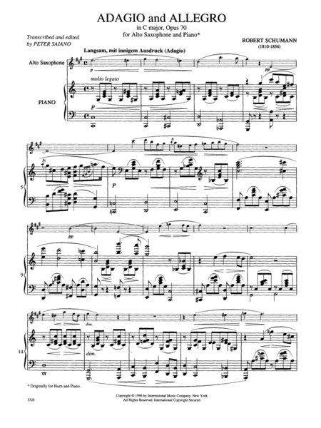 Adagio And Allegro In C Major, Opus 70