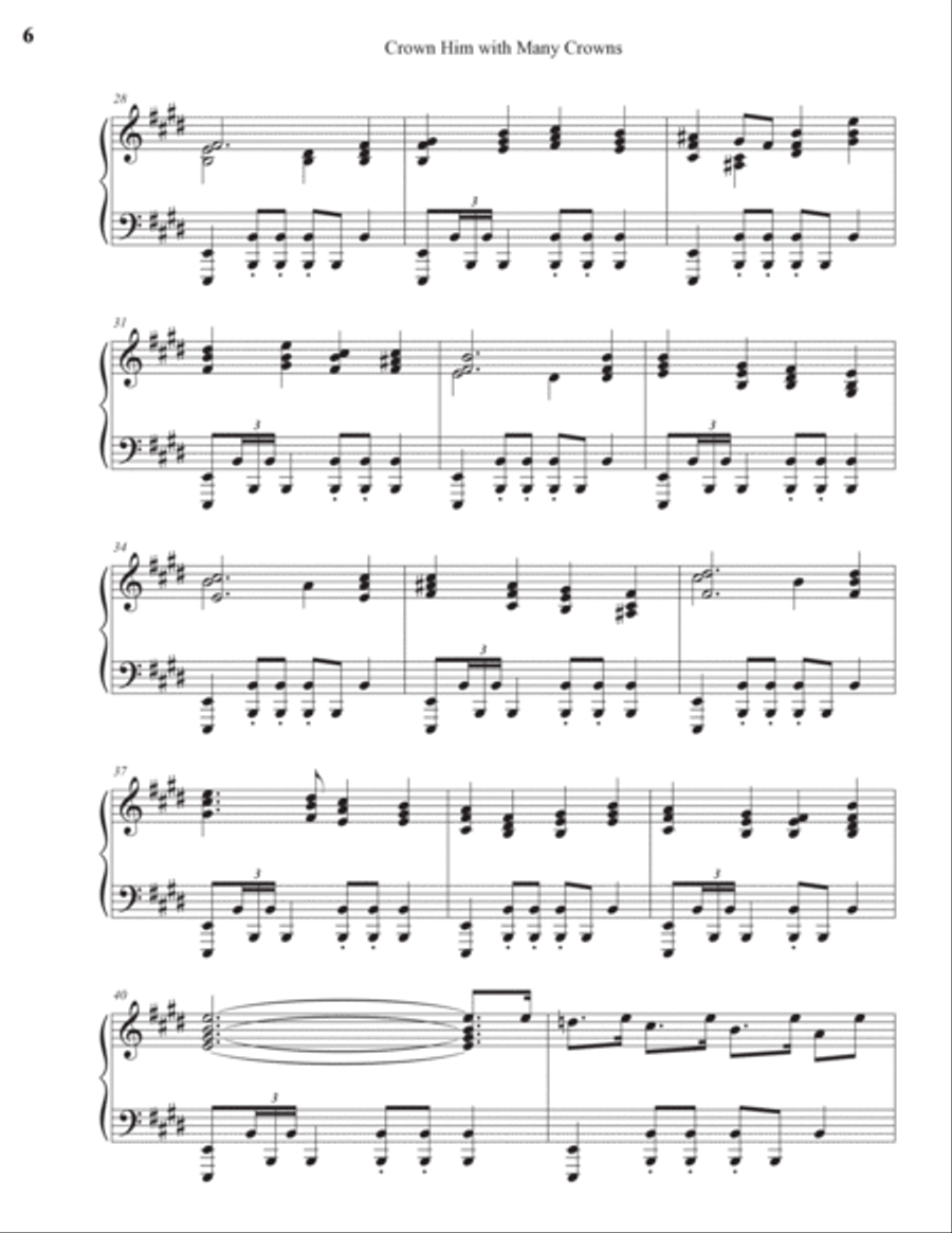 Crown Him with Many Crowns Piano Solo scores gallery preview page 6