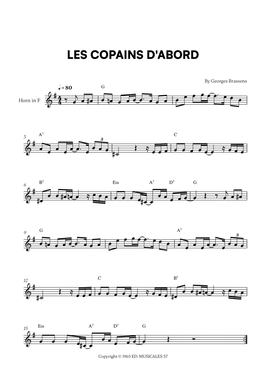 Les Copains D'abord Horn Solo scores gallery preview page 1