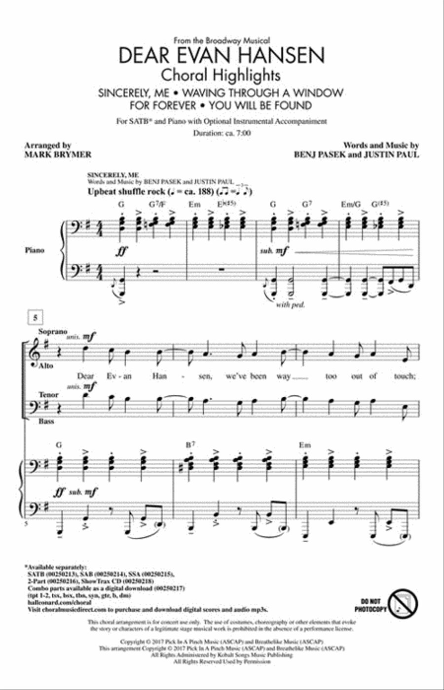 Dear Evan Hansen Choir scores gallery preview page 2