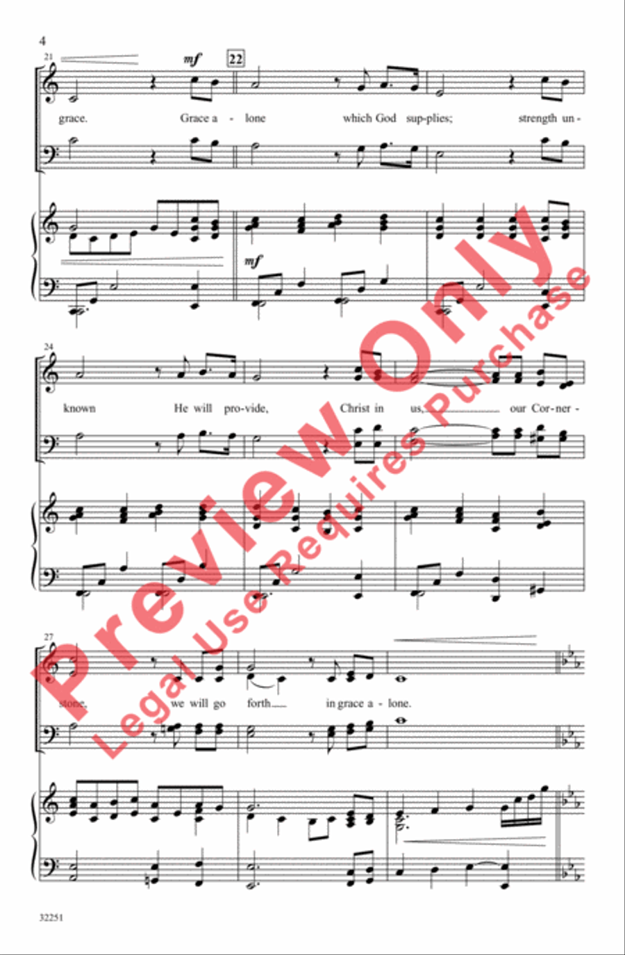 Grace Alone 4-Part scores gallery preview page 4