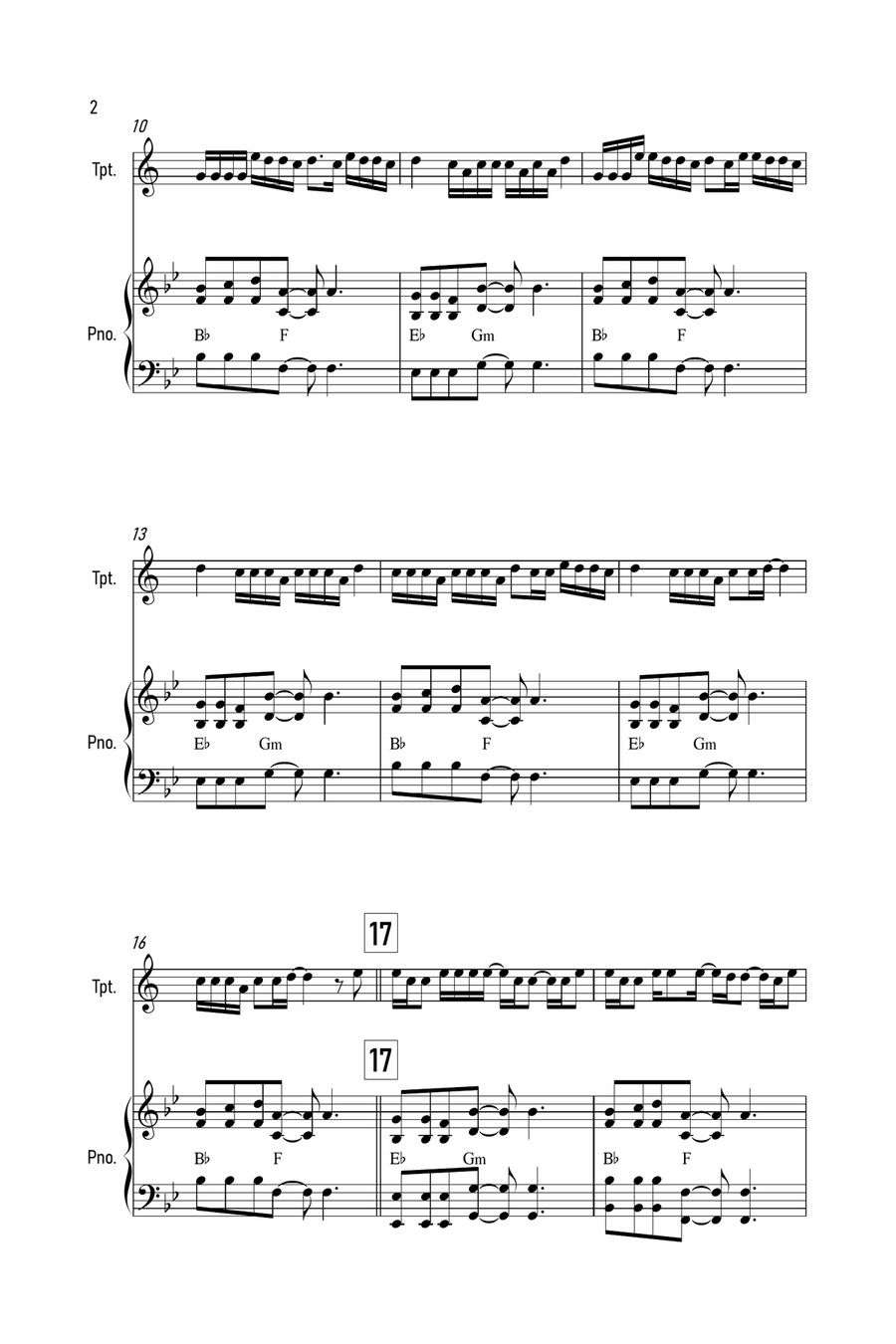 Mood Mood Trumpet Solo scores gallery preview page 2