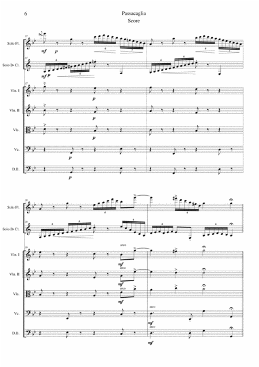 Passacaglia Clarinet Solo scores gallery preview page 6